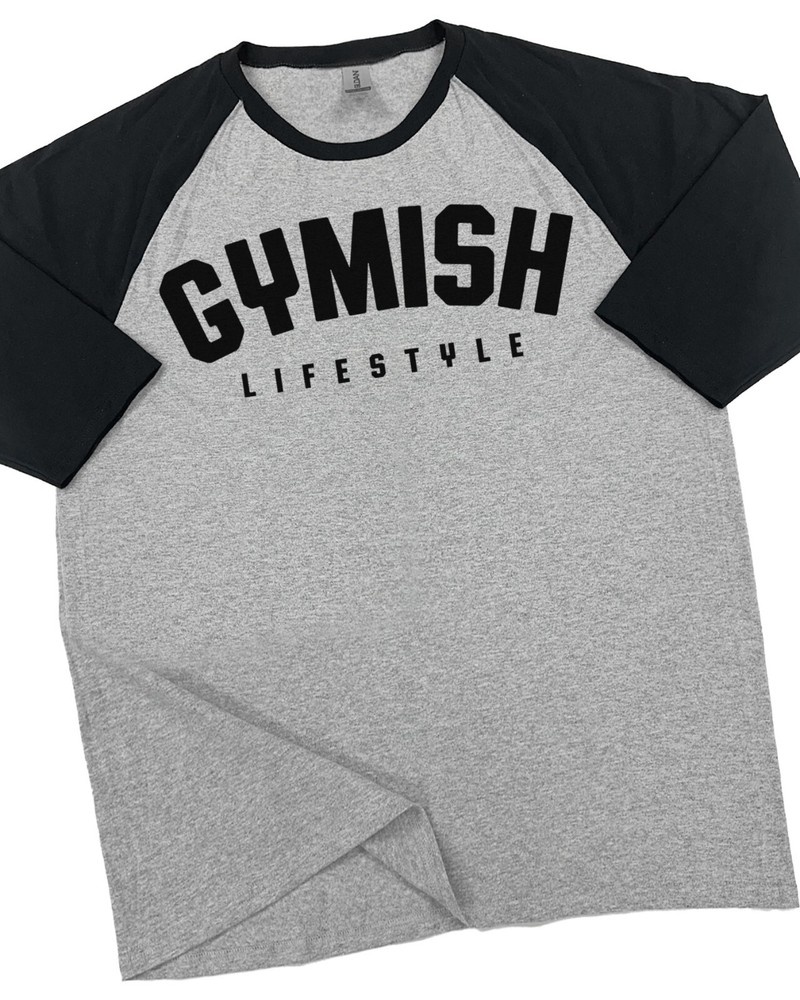 046. RAGLAN Gymish Lifestyle Funny Workout Gym T-Shirt for Men