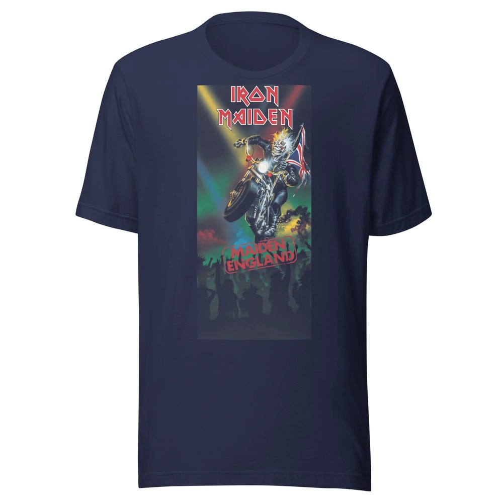 Iron Maiden Maiden UK Jumbo Print Officially Licensed Mens T Shirt Navy