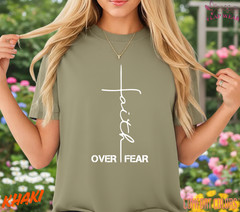 Unisex Faith Over Fear Chri T-Shirt, Men T shirt,Women T shirt Gift Religion Top