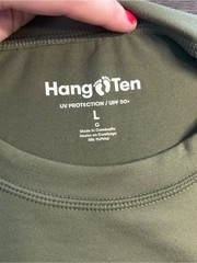 Hang Ten Performance Long Sleeve Shirt Mens Large Olive Green UPF Stretch