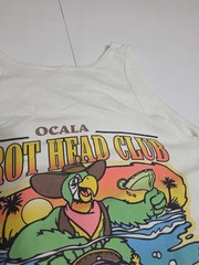 Rare Parrot Head Club Ocala Florida White Graphic Print Sleeveless Tank Top L