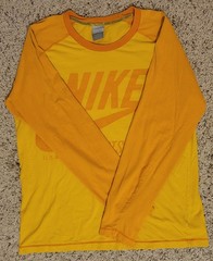Nike Sportswear USA Raglan Long Sleeve T-Shirt Men’s L Yellow Orange VTG