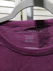 American Eagle Mens Shirt Size XL Tall Burgandy Long Sleeve Logo Front Pocket