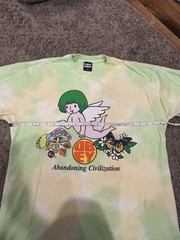 OBEY Abandoning Civilization Tie-Dye Cherub Angel Graphic T-shirt Size M