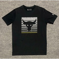 Under Armour Project Rock Brahma Bull Graphic T-Shirt Mens Small Black HeatGear