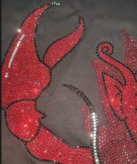 New Men Luxury Scorpion Rhinestones Fashion Black T-Shirt High Quality