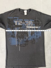 Terminator 2 T Shirt Endoskeleton Y2K Universal Studios T2-3D Gray Men Small