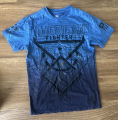 American Fighter Men’s Blue Graphic Logo Crew Neck Short Sleeve T-Shirt Size S