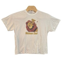 Gildan Lion King Mufasa Dad Graphic T-Shirt Mens XL White Cotton Disney Simba