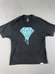 Y2K Diamond Supply Co. Black Tee with Turquoise Dripping Diamond Graphic