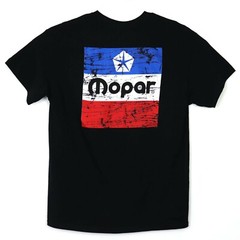 Mopar Logo Men’s T-Shirt Black Distressed Look Dodge Chrysler Plymouth