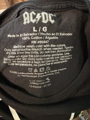 AC/DC Back in Black Tee Size Large Rock Band Shirt Short Sleeve