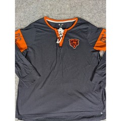 NFL Team Apparel Chicago Bears Lace Up Long Sleeve Shirt Navy Blue Orange XL