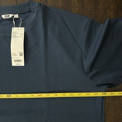 Uniqlo U AIRism Cotton Crew Neck Oversized T-Shirt 67 Blue Size L