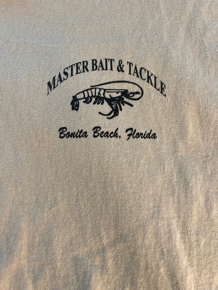 Master Bait tackle Bonita Beach FL t shirt XL treat women fish alike art humor