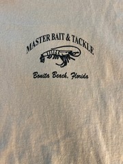 Master Bait tackle Bonita Beach FL t shirt XL treat women fish alike art humor