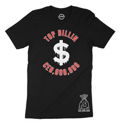 Top Billin CE0,000,000 Hustler Graphic Design Hip Hop Men’s Black Tees T-Shirt