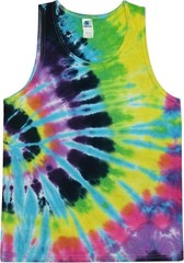 Unisex Tie Dye Tank Top Sleeveless 100% Cotton Summer Beach Shirt Hand Dyed