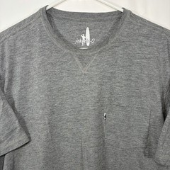 Johnnie-O T Shirt Mens Size Medium Gray Pocket Tag Logo Cotton Rayon Polyester