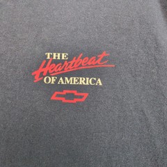 Chevrolet Heartbeat Of America Logo Navy T-Shirt Mens L Reflective Flag Chevy