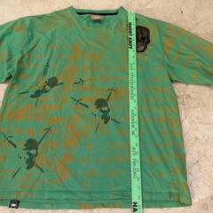 Mecca True Master T-shirt SS AOP 2-Sided Green Black Gold Skull Pirate Mens 2XL