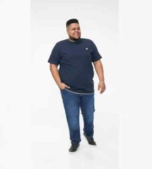 D555 Duke Big Mens Navy Waffle Textured T-Shirt 2XL 3XL 4XL 5XL 6XL (601613)