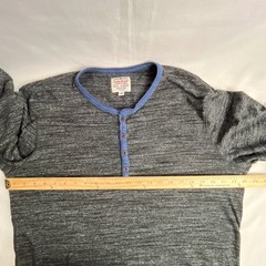 Lucky Brand Henley Shirt Mens L Charcoal Gray Marled Space Dye Long Sleeve