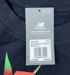 NEW BALANCE Coqui Frog Graphic T-Shirt Black Crewneck Logo Men’s Size Large NWT