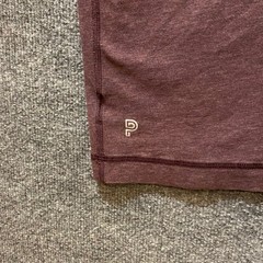 Public Rec T-Shirt Mens L V-Neck Short Sleeve Heather Burgundy Pima Tencel