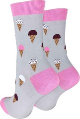 Women’s Premium Comfort Food Socks Novelty Crew Sock Gift Box Ice Cream