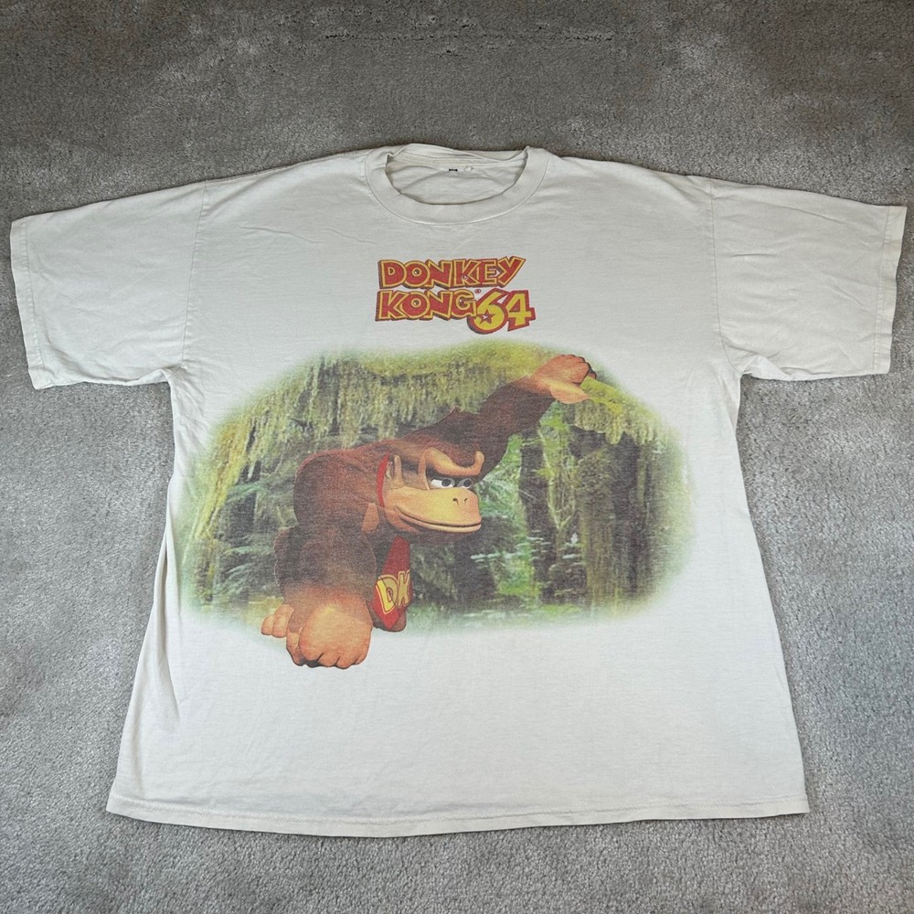 Vintage 90s Nintendo Donkey Kong 64 T-Shirt Mens XL Video Game Promo Graphic Tee