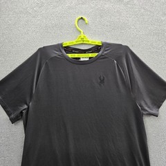 Spyder Men Shirt XL Gray Embroidered Activewear Logo Short Sleeve