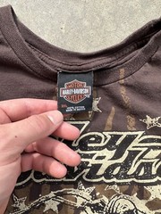 2009 Harley Davidson HD Brown Lander’s Arkansas Rayban T-Shirt Y2K Grunge