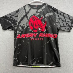 Angry Rhino Sports Mens Large T-Shirt Gray Black Camo Red Graphic Performance