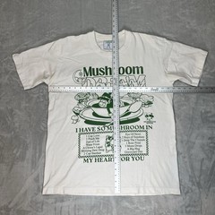 Online Ceramics Mushroom Dream Graphic T Shirt White Peace Love Double Sided L