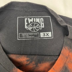 Ewing Athletics Patrick Ewing 33 Men 3X Black Orange Bleach Wash Graphic T-Shirt
