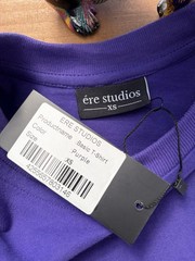 ére studios mens t shirt XS purple cotton jersey short sleeve crew neck logo plain