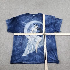 Vintage The Mountain T-shirt Mens Large Fairy Moon Tie Dye Blue Short Sleeve Y2K