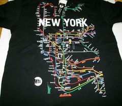 Brand New Men’s NYC New York City Manhattan MTA Licensed Subway Map T-Shirt M