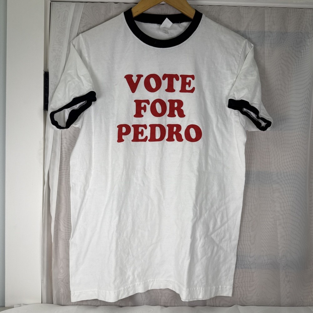 Classic VOTE FOR PEDRO Napoleon Dynamite Ringer T-Shirt M