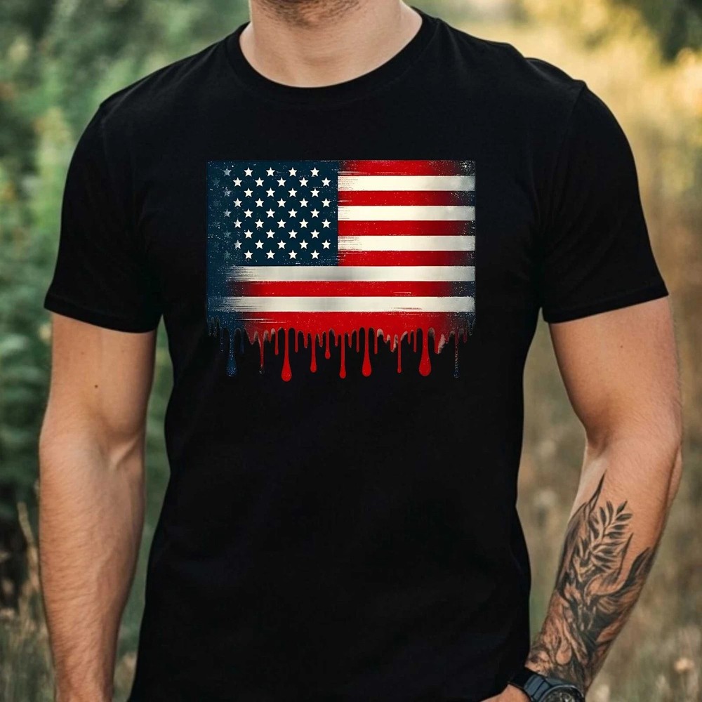 Men’s American Flag Cotton T-Shirt Size S to 5XL