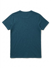 Second Layer Men’s XXL Teal Slub Cotton T-Shirt Slim Fit Crew Neck Short Sleeve