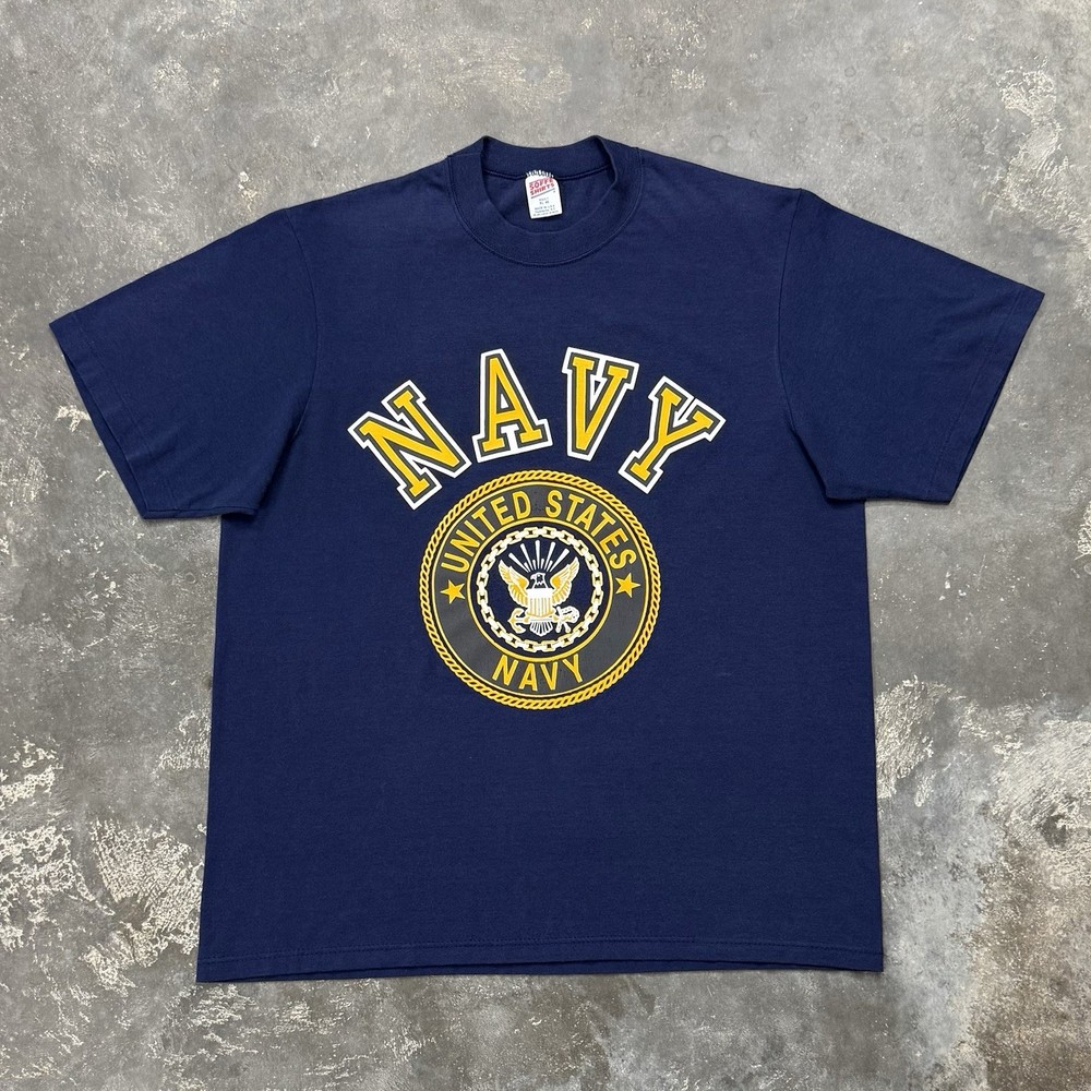 Vintage US Navy Single Stitch T Shirt Soffe USA Made XL Crewneck Military Tee