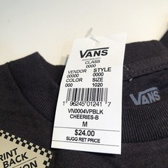 Vans Men’s Cherry Short Sleeve T-Shirt Black M