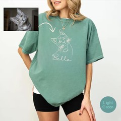 Custom Pet Photo Comfort Tee Personalized Dog Cat Memorial Gift Shirt Unisex