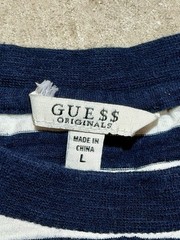 Guess Jeans x ASAP Rocky Striped Tee Shirt Size Large Navy White Rap Retro