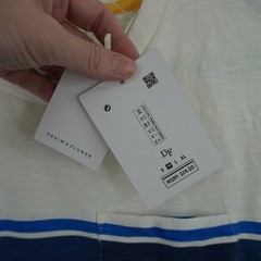 Denim & Flower Pocket T-Shirt Mens Medium White Striped Short Sleeve NWT