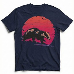 Badger Sunset Retro Wildlife Animal Nature Vintage Grunge t-shirt Outdoor Tee