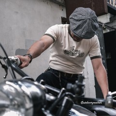 NON STOCK 50s Biker Racing Graphic T-Shirts Men’s Colorblock Slim Fit Tee Shirts