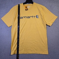 Carhartt Shirt Mens Medium Yellow Work Wear Outdoors Loose Fit Casual Logo NWT